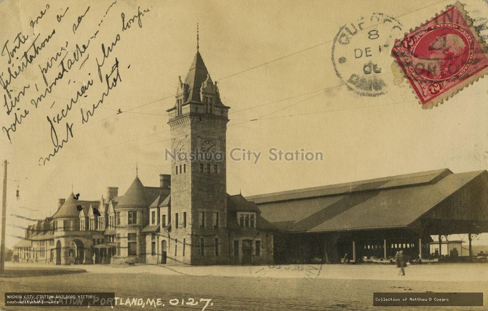 Postcard: Union Station, Portland, Maine